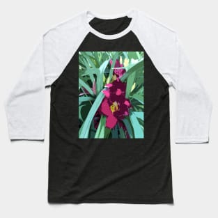 Rare daylily in ruby red, graphic design Baseball T-Shirt